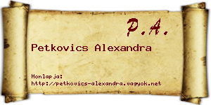 Petkovics Alexandra névjegykártya