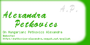 alexandra petkovics business card